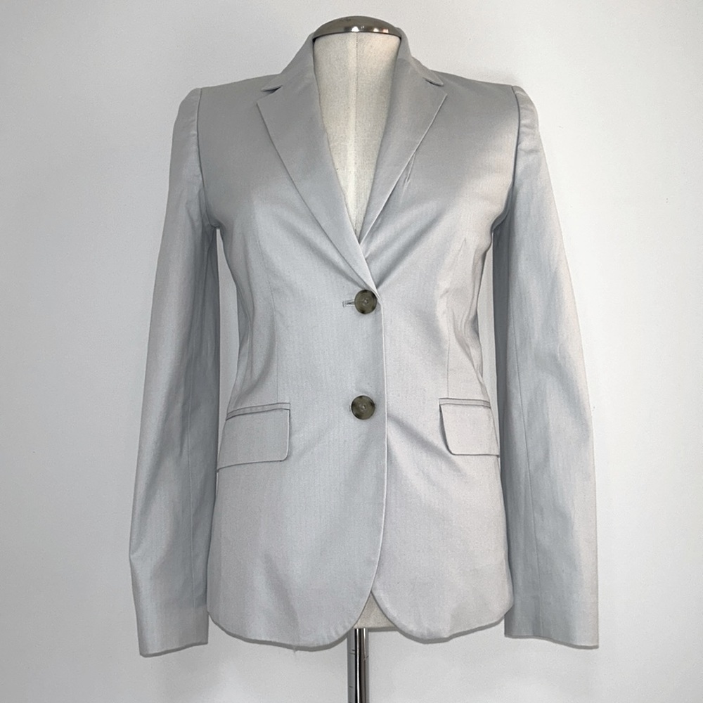 J. Crew Light Gray Button Closure Lightweight Women's Blazer Size 0